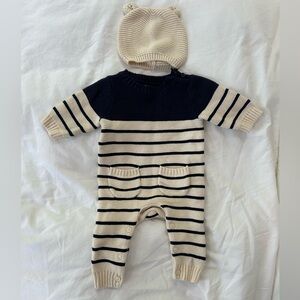 GAP Navy striped Knit One Piece with hat